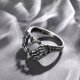 thumbnail image 5 of Anillo de signo de mano para mujer - Anillo de aleación de joyería de lujo de corazón vintage JM, 5 of 5