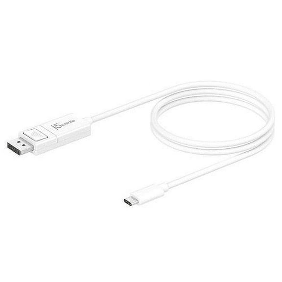 j5 create 4' usb type-c male to 4k displayport male cable for Macbook, Chromebook, Windows laptops, USB-C laptops, JCA141