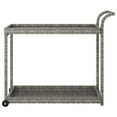 thumbnail image 3 of vidaXL Bar Cart Gray 39.4"x17.7"x32.7" Poly Rattan, 3 of 5