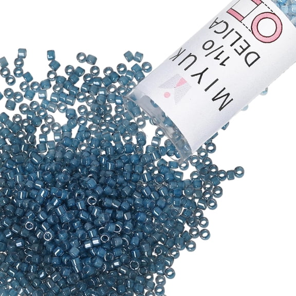 Miyuki Delica Seed Beads – Size 11/0 (1.6 mm), DB2054, Luminous Dusk Blue, 7.2 g, Approx. 1440 Beads