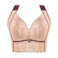 thumbnail image 4 of Bras for Women Womens Bras Compression Bra Wirefree Bra Stretchable Straps Bra Ndbuld Women's Comfortable Breast Casual Bra Underwear Sexy Lace Large Size ,Beige,38D, 4 of 5