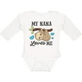 thumbnail image 3 of Inktastic My Nana Loves Me with Sloth and Hearts Boys or Girls Long Sleeve Baby Bodysuit, 3 of 5