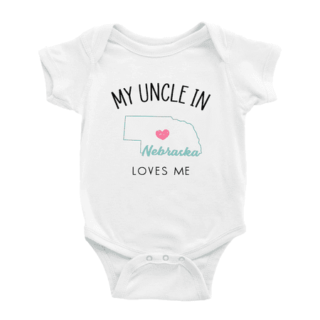 

My Uncle In Nebraska Loves Me Baby Romper Boy Girl Clothing 0-3 Months