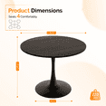 thumbnail image 4 of Tcbosik 39.4" Round Dining Table with Metal Pedestal Base, Modern Tulip Table for 4 Person, Bistro Table for Kitchen, Living Room, White, 4 of 8