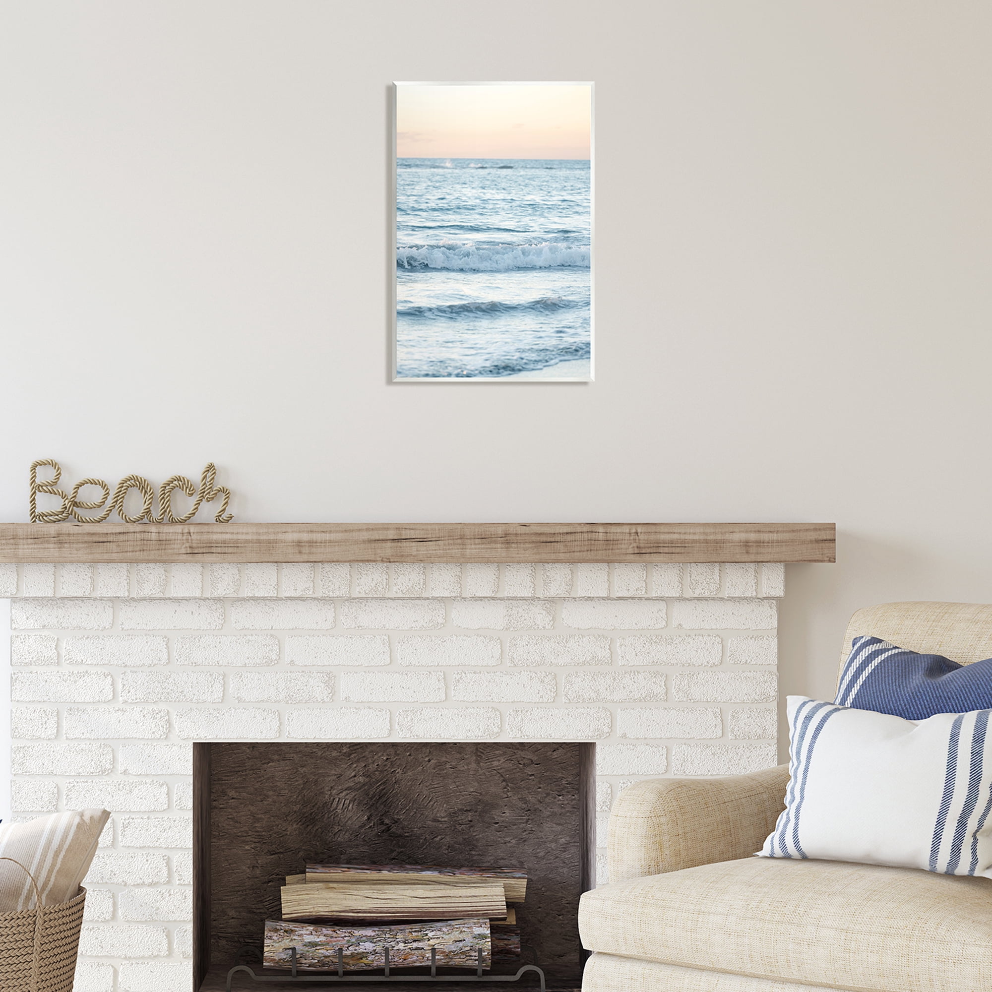 Stupell Industries Blue Waves at Sunset Nature Photography Unframed Art Print Wall Art, 13 x 19