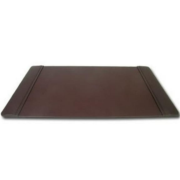 Chocolate Brown Leather 22 in. x 14 in. Desk Pad with Side Rails