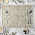 thumbnail image 3 of 2024 Placemat Colorful Geometric Aesthetic Patterns Cotton Linen Fabric Table Mats Family Dinner Tableware Kitchen Table Mat, 3 of 7