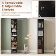 thumbnail image 6 of Giantex 71" Tall Narrow Bookshelf, 8-Tier Slim Bookcase, Cube Storage Organizer w/Adjustable Shelves, Black, 6 of 8