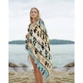 thumbnail image 2 of Teal Brown Paw Prints Beach Towels Oversized Super Absorbent, Vintage Farmhouse Wooden Grain Lightweight Bath Towel Quick Dry Sets For Bathroom/Pool/Rv Camping/Beach Play/Gym Room/Picnic 23"x47", 2 of 8