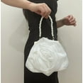 thumbnail image 3 of Women Floral Evening Bag Rose Elegant Satin Small Purses with Detachable Pearl Strap for Wedding, Party, 3 of 9