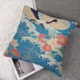 thumbnail image 7 of Acheng Decorative Throw Pillow Cushion Covers Blue Japan Birds Crane Heron Japanese Pattern Oriental Motifs Orange Animal Asian Autumn Bamboo Square Pillow Cases for Car Bedroom  24x24in, 7 of 7