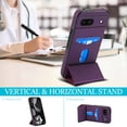 thumbnail image 6 of Compatible with Google Pixel 8a Case, with PU Leather Credit Card Holder Magnetic Back Stand Rugged Slot Mobile Flip Purse Phone Cover for Google Pixel 8a Women Men - Darkpurple, 6 of 7