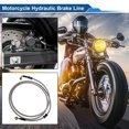 thumbnail image 3 of 190cm Motorcycle Brake Clutch Oil Hose Line Nylon Stainless Steel Wire Braid PU Motorcycle Hydraulic Brake Line for Motorcycles Dirt Bikes Silver Tone, 3 of 6