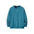 thumbnail image 3 of Nokdvo Mens Sweater Crewneck Long Sleeve Sweatshirt Solid Color New X Decoration Pullover Warm Basic Fashion Causal Lightweight Tops,Sky Blue XL, 3 of 4