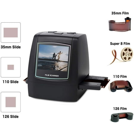 DIGITNOW 22MP All-in-1 Film and Slide Scanner with Speed Load Adapters for 35mm Negative and Slides, 110, 126 and Super 8