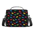 thumbnail image 3 of Dinosaur and Silhouette Black Pattern Insulated Lunch Box for Women Men, Medium Leakproof Cooler Bag with Adjustable Strap, 10"x6.7"x8", 3 of 6