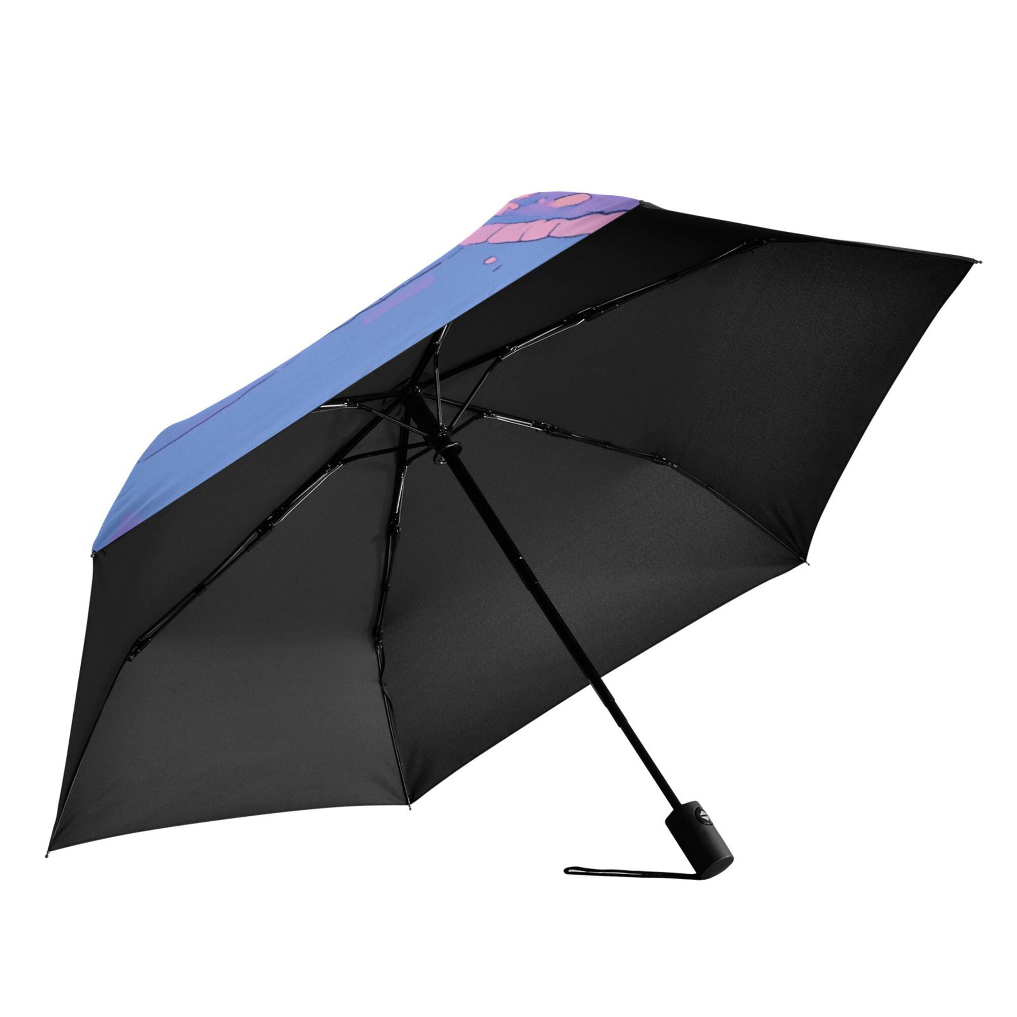 FORMRS Travel Umbrella Folding Auto Open Close Windproof Rain UV Protection, Cat Walking in Street