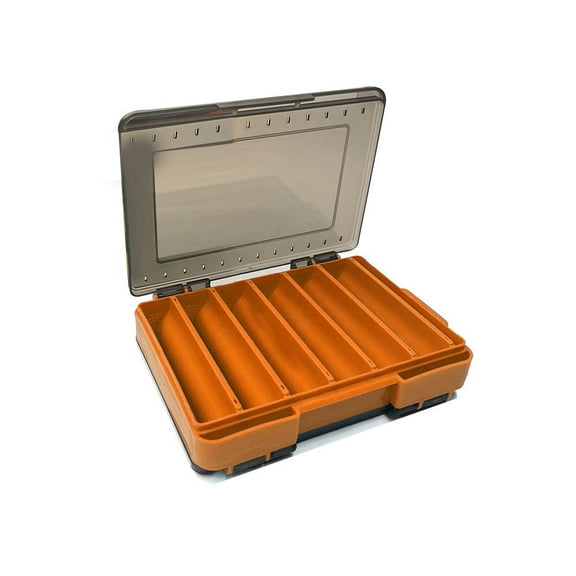 Portable Double-Sided Fishing Tackle Box Waterproof with Quick-Drain System 14 Grids for Lure Storage