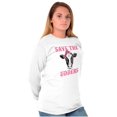 thumbnail image 4 of Breast Cancer Awareness Save Udders Women's Long Sleeve T Shirt Brisco Brands S, 4 of 6