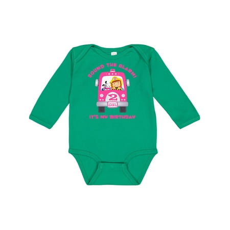 

Inktastic Fire Truck Girl 2nd Birthday Gift Baby Girl Long Sleeve Bodysuit
