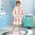 thumbnail image 5 of FORMRS Niños Bathrobe Unisex Hooded Robe Soft Plush Pajamas Sleepwear, Size 4-6T, White Grapefruit Slices, 5 of 7