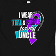 thumbnail image 4 of Inktastic Suicide Prevention I Wear Teal and Purple For My Uncle Boys or Girls Baby T-Shirt, 4 of 5