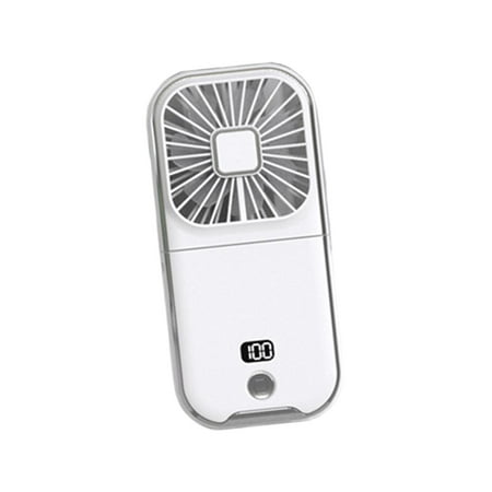

Neck Hanging Fan Electric Cooling Quiet Folded Fan for Fishing Office Indoor White