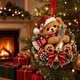 thumbnail image 5 of Luckky Teddy Bear Christmas Cash Holder Ornament, Reusable Money Gift Hanging Ornament, Xmas Tree Decor for Cash Present, 5 of 7