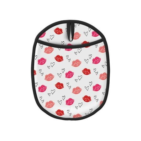 

Pofeuu Red Lips 1 Print Silicone Pot Mat Mitten With Hanging Loop Heat Resistant Oven Mitts Non-Slip Bbq Baking Smoking Potholders