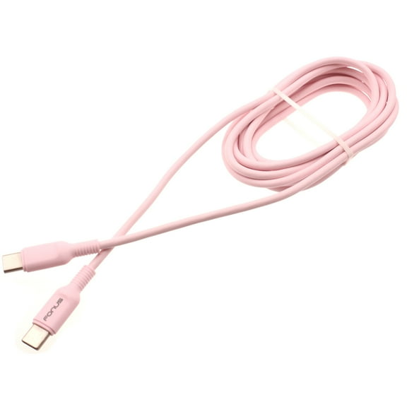 USB-C to Type-C Pink 6ft Long Cable for T-Mobile REVVL 6 PRO 5G Phone - PD Fast Charger Cord Power Wire Sync V4K Compatible With REVVL 6 PRO 5G