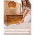 thumbnail image 5 of Orange Ombre Stripes Pillow Cases Standard Size Set of 2, Smooth Satin Pillowcase for Hair and Skin, Farmhouse Retro Abstract Waves Art Decorative Cooling Bed Pillow Covers with Zipper, 20x26 Inches, 5 of 5