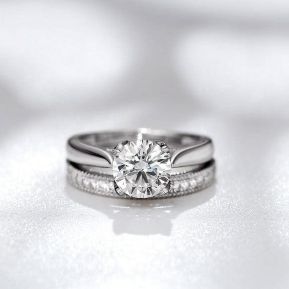 Eclet Jewels Brilliant 1.1 Ct Round Cut Diamond Ring - 14K White Gold Plated Diamond Ring - Beautiful Halo Diamond Rings for Women's - Engagement Wedding Diamond Ring for Women's - Proposal Ring