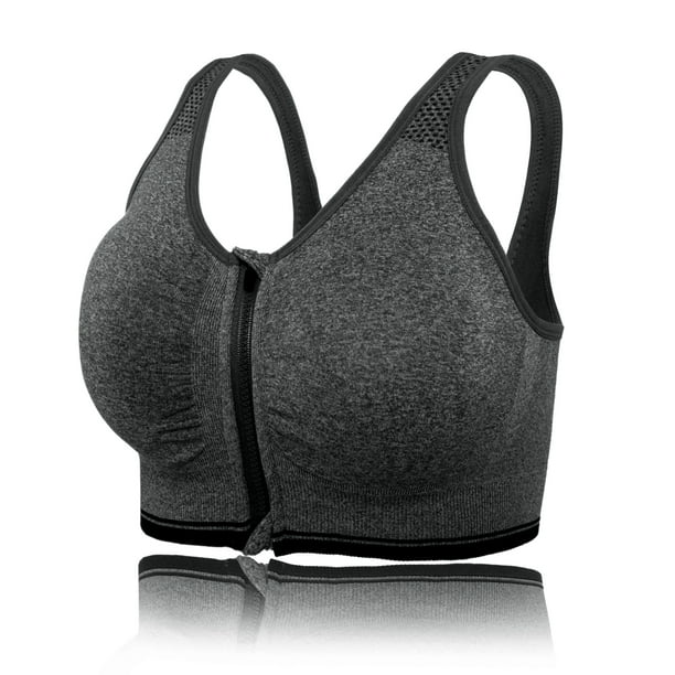 Sports Bras with Zipper Front High Impact Support Strappy Back Workout