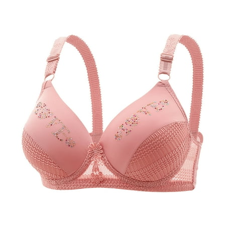 Ashirexll Bras for Women No Underwire  Comfortable Bras for Women  Nursing Bra Maternity Sleeping Underwear Large Size Large Cup No Wire Underwear Women Daily Bra Pink XL