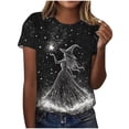 thumbnail image 2 of XUNKUSGA Womens Halloween Printed T Shirts Casual Loose Crewneck Short Sleeve Tops for Women Trendy Halloween Graphic Tee for Women L, 2 of 6