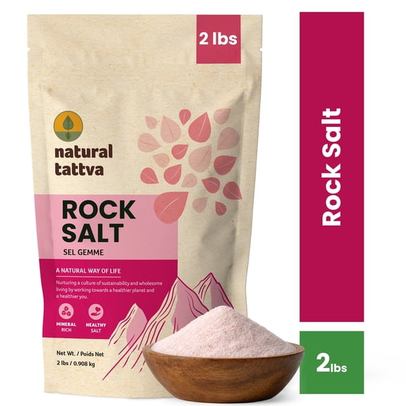 Natural Tattva Fine Grain Natural Rock Salt 2LB, Mineral Rich Pink Salt, No Additives