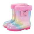 thumbnail image 4 of Otqutp Toddler Kids Rain Boots with Cute Bow Waterproof Rubber Boots for Girls Boys Tie Dye Gradient Color Rainboots, 4 of 4