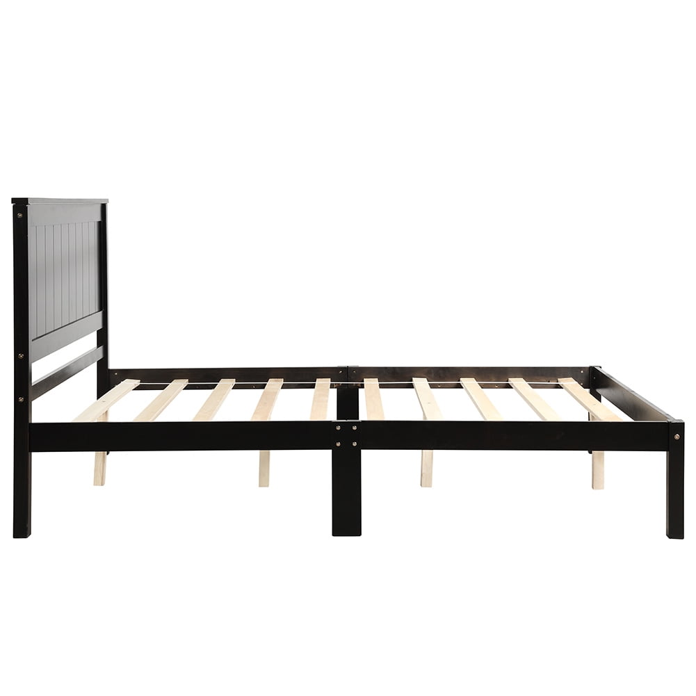 Resenkos Full Size Wood Platform Bed with Headboard, Pine wood Frame with Wood Slat Support,Espresso Resenkos Full Size Wood Platform Bed with Headboard, Pine wood Frame with Wood Slat Support,Espresso
