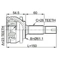 thumbnail image 2 of Febest OUTER CV JOINT 23X61X26 # 0110-ZZE150 OEM 43460-09R20, 2 of 2