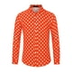 thumbnail image 5 of Camisa de vestir de botones de manga larga para hombre con estampado de lunares INSPIRE CHIC S Roja, 5 of 7