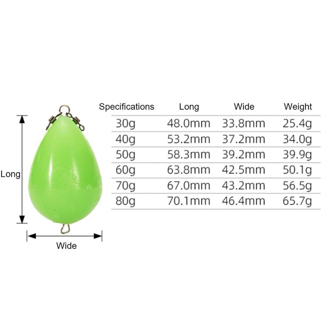 Flotadores llamativos nocturnos luminosos boya flotante de pesca portátil Bobber (80g) Likrtyny Para estrenar