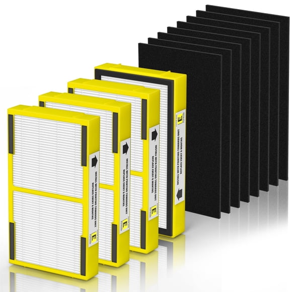 4 Pack FLT4100 HEPA Replacement Filter Size E Compatible With Guardian Technologies model AC4100 AC4100CA AC4150BLCA AC4150PCA AC4150P AC4175W Purifi