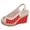 Red, variant on Slingback Wedges Heels for Women Peep Toe Platform Sandals Color Block Casual HIgh Heels Ladies Outdoor Summer Dress Shoes Red Size 9