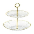 thumbnail image 1 of Soporte para pasteles, bandeja para galletas, plato de fruta de 2 niveles, soporte para magdalenas, bandeja para aperitivos de frutas para fiesta de Claro, 1 of 9