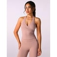 thumbnail image 4 of Women Warp Halter Workout Tank  Sports  Backless Padded Gym Yoga Tank Tops Casual Crop, 4 of 6