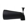 thumbnail image 2 of Westbrass CO531-62 5-1/4" Front Diverter Tub Spout with Tip-Toe Drain and 2-Hole Overflow Trim, Matte Black, 2 of 15