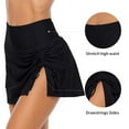 thumbnail image 4 of Women's Split Swim Skirt Ruched Drawstring High Waisted Swimuit Bottom with Built-in Panty, 4 of 6