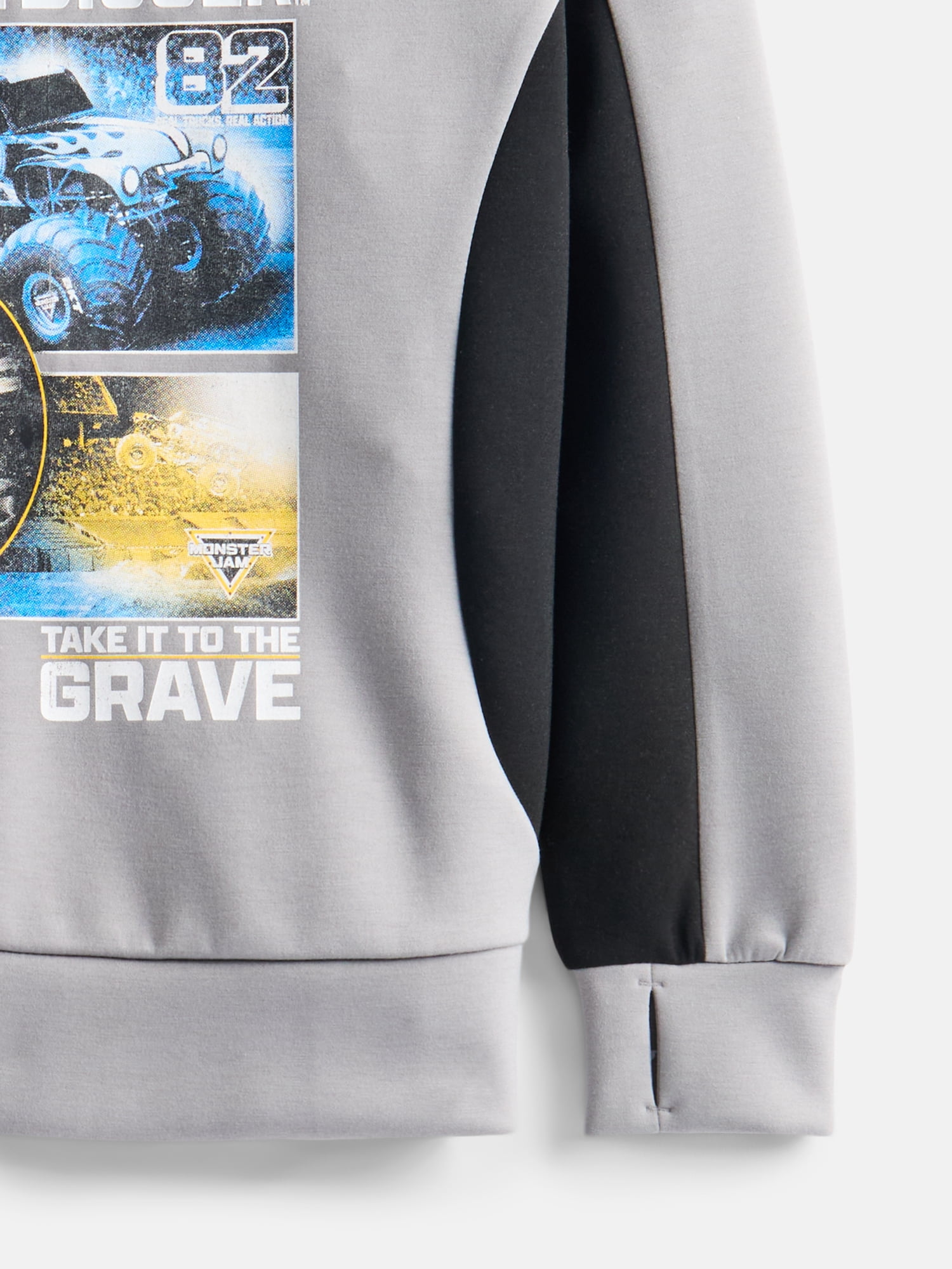 Monster Jam Boys Long Sleeve Graphic Crewneck Pullover, Sizes 4-16
