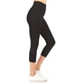 thumbnail image 2 of Women's Casual High Waist Solid Seamless Capri Leggings  Stretch Fit, 2 of 5