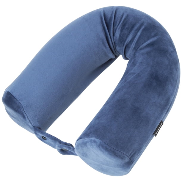 Almohada de viaje Brookstone Free Form de espuma viscoelástica azul